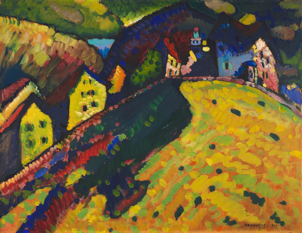 Häuser in Murnau, 1909 von Wassily Kandinsky
