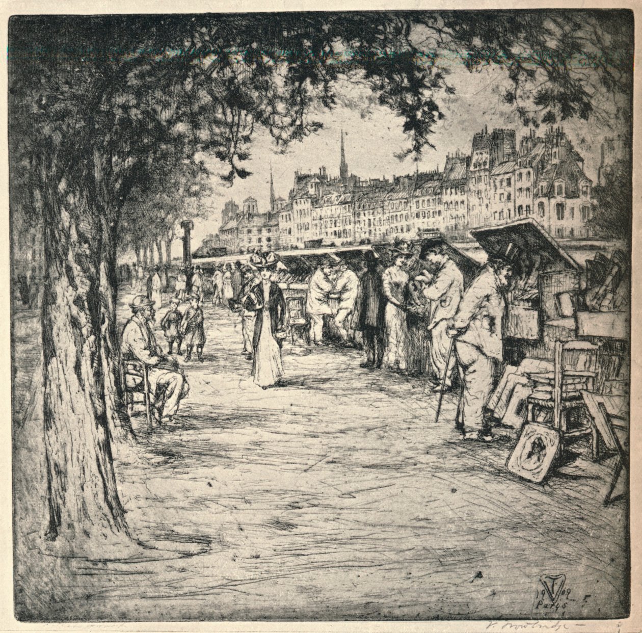 Entlang des Kais, 1915 von Vaughan Trowbridge