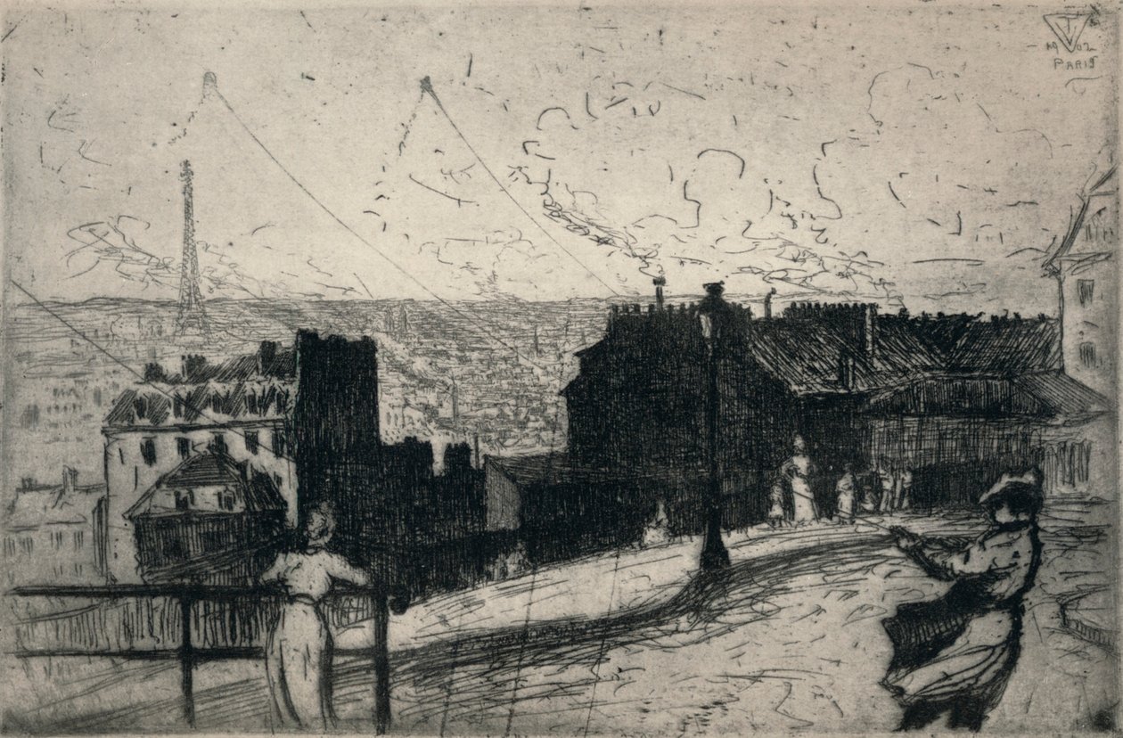 Drachenflieger, Montmartre, 1915 von Vaughan Trowbridge