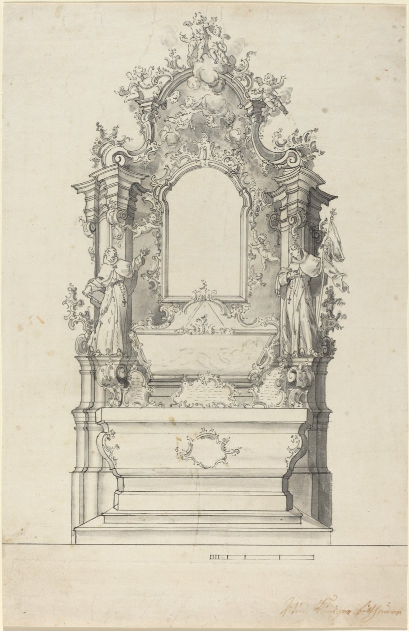 Rokoko-Altar mit Reliquienschrein von Veit Königer