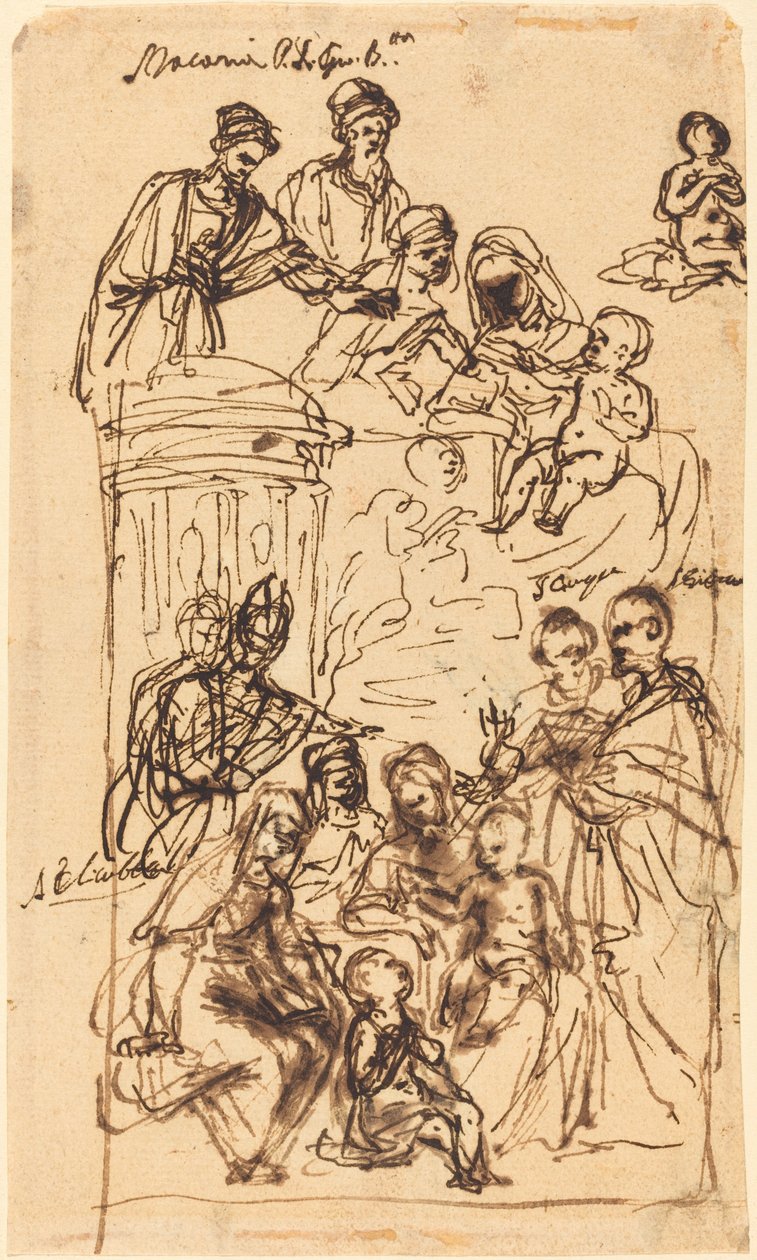 Die Madonna und das Kind mit Heiligen von Venetian 17th Century