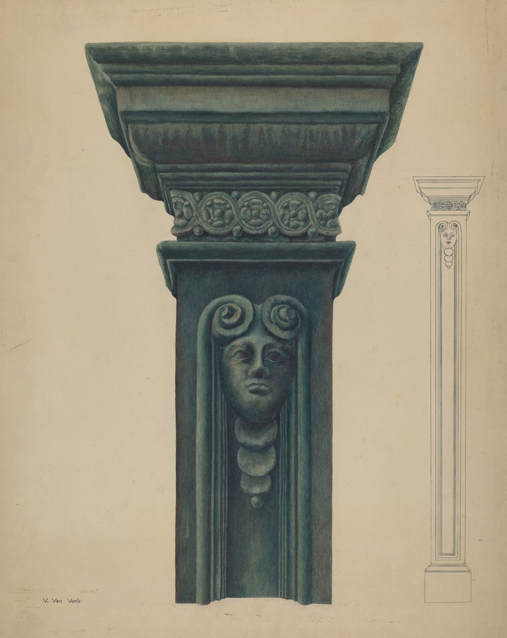 Gusseiserne Säule von Vera Van Voris