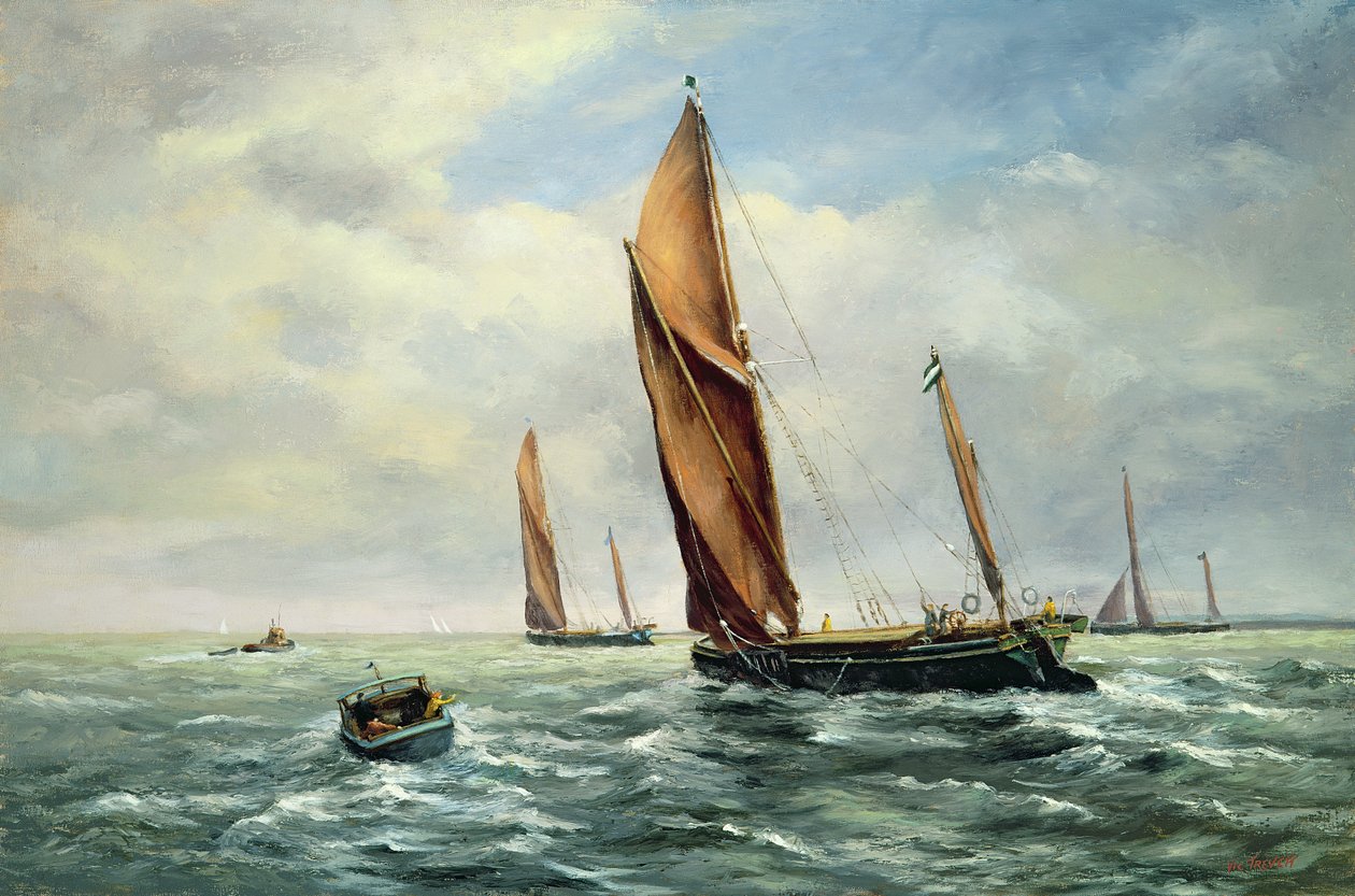 Segelbarkenrennen auf der Medway von Vic Trevett