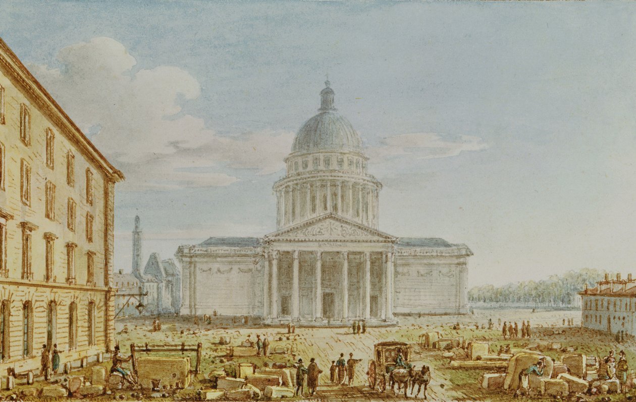 Ansicht der Kirche St. Genevieve, das Pantheon, 18.-19. Jahrhundert von Victor Jean Nicolle