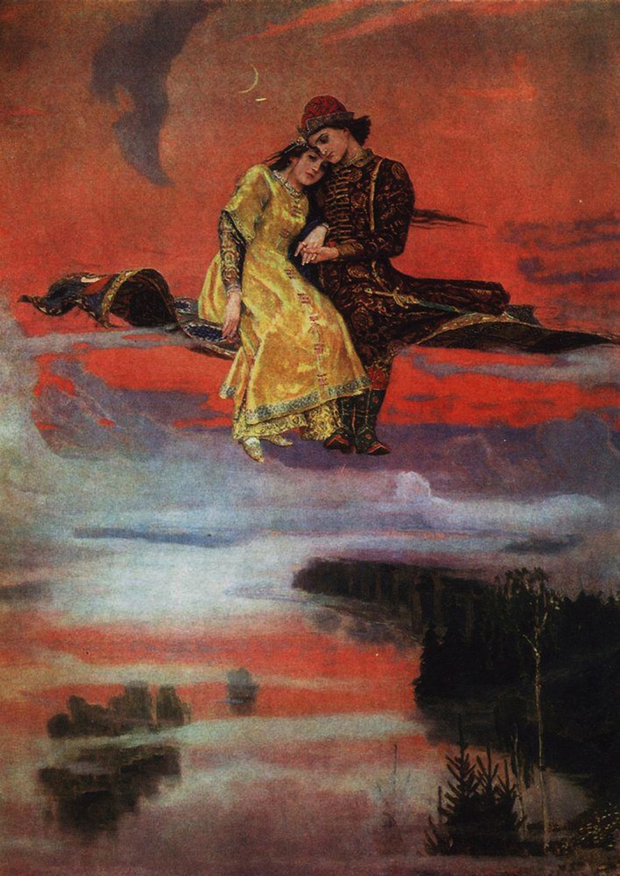 Fliegender Teppich, 1919-20 von Victor Mikhailovich Vasnetsov