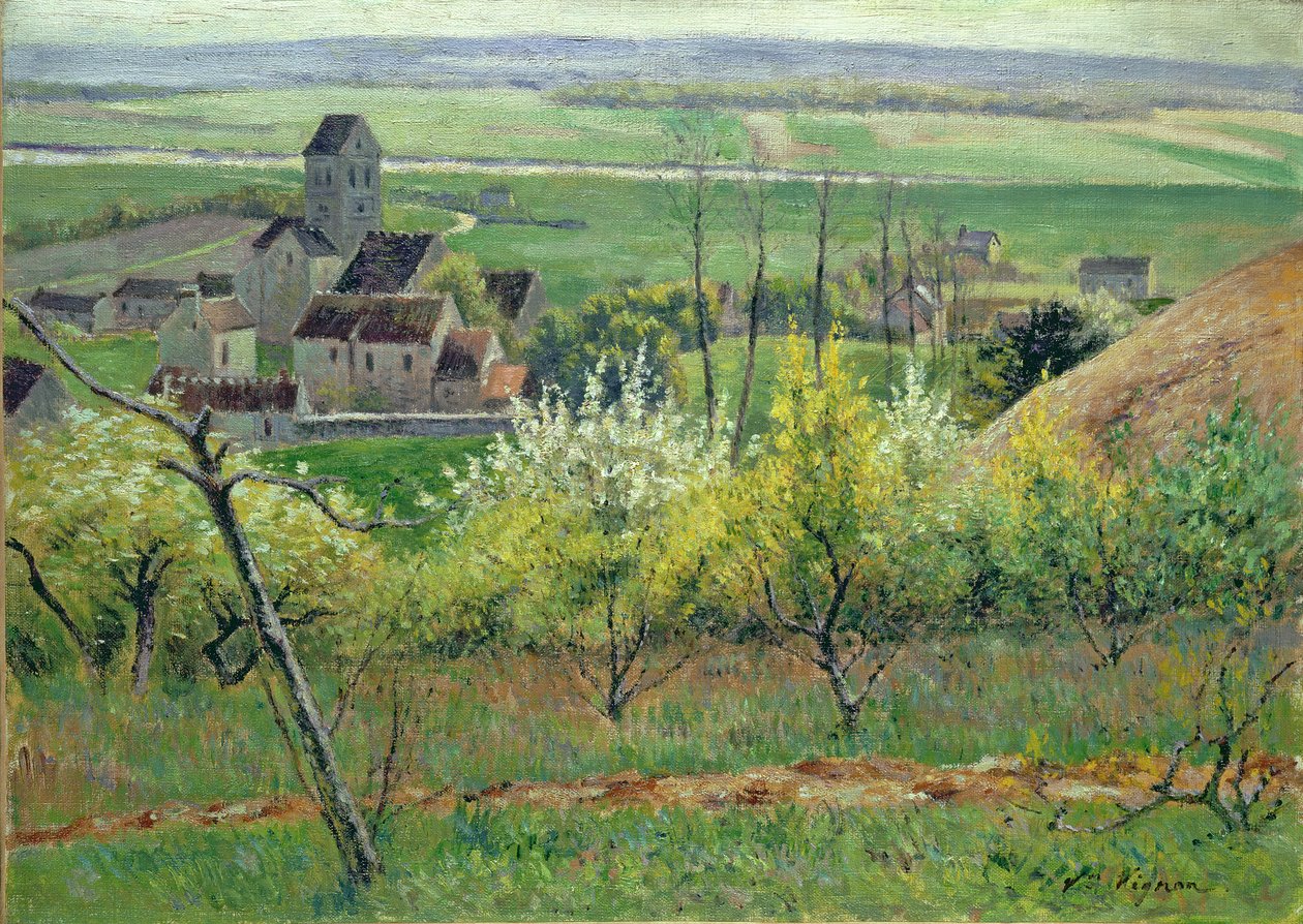 Ein Dorf in der Nähe von Auvers, ca. 1885 von Victor Vignon