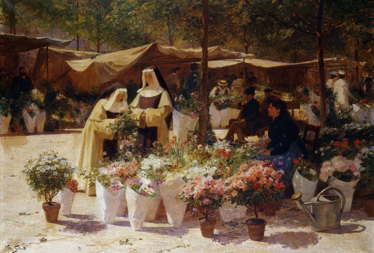 Der Blumenmarkt von Victor Gabriel Gilbert