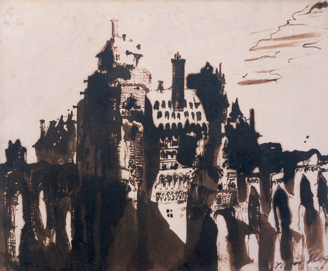Schloss befestigt durch zwei Brücken von Victor Hugo