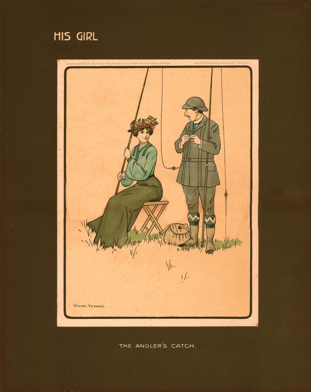 Sein Mädchen, der Fang der Angler von Victor Venner