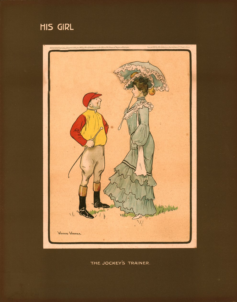 Sein Mädchen, der Trainer der Jockeys von Victor Venner