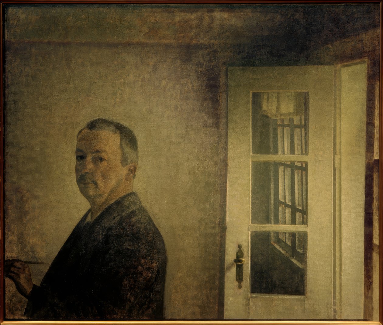 Selbstporträt. "Spurveskjul" von Vilhelm Hammershoi