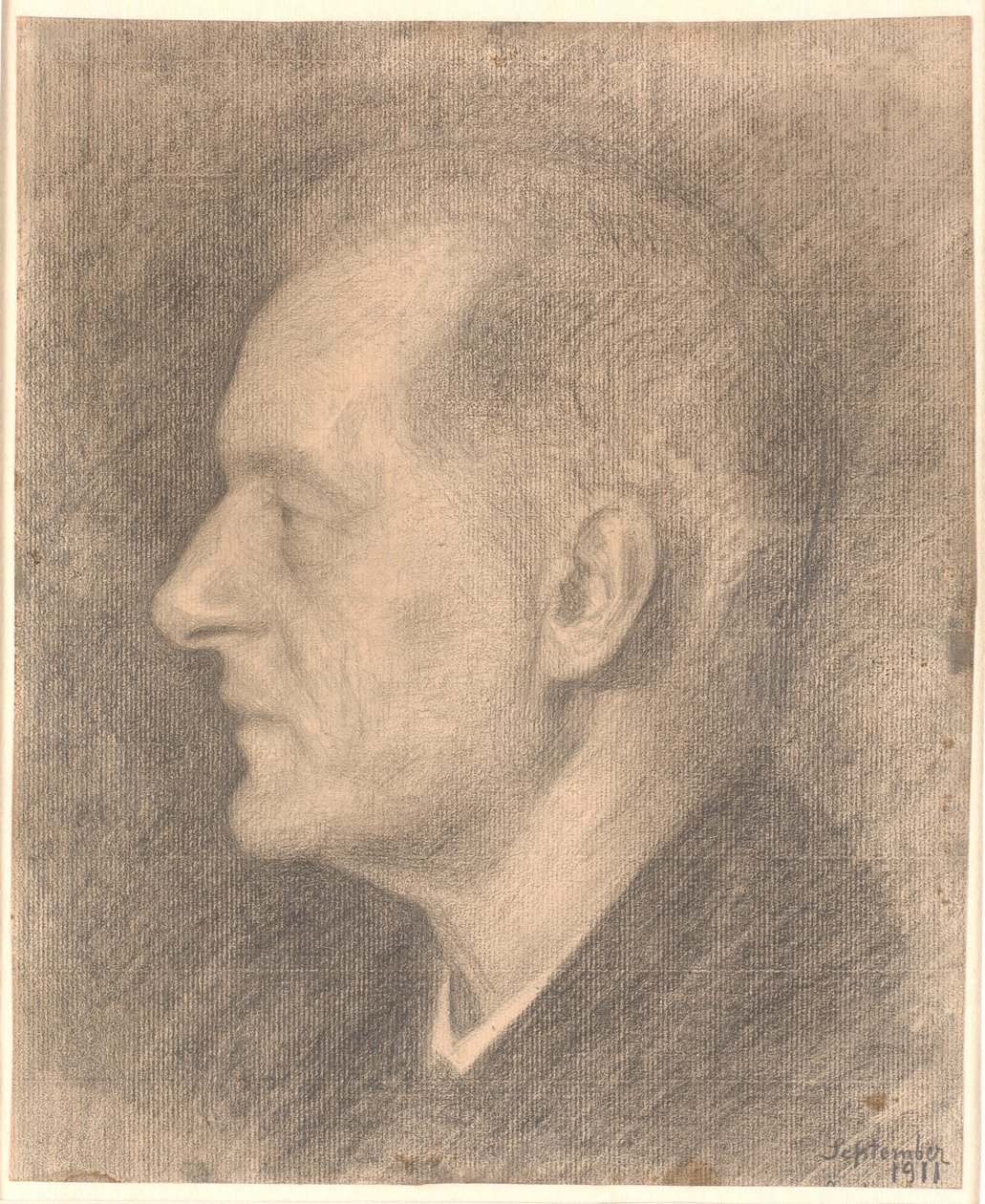 Porträt von Alfred Bramsen, Profil usw. von Vilhelm Hammershøi