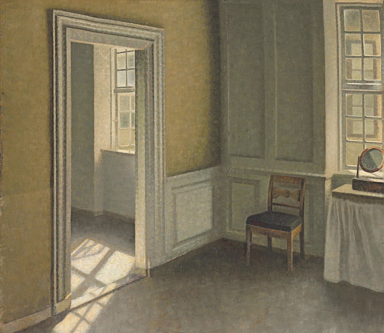 Schlafzimmer, Strandgade 30, 1906 von Vilhelm Hammershoi