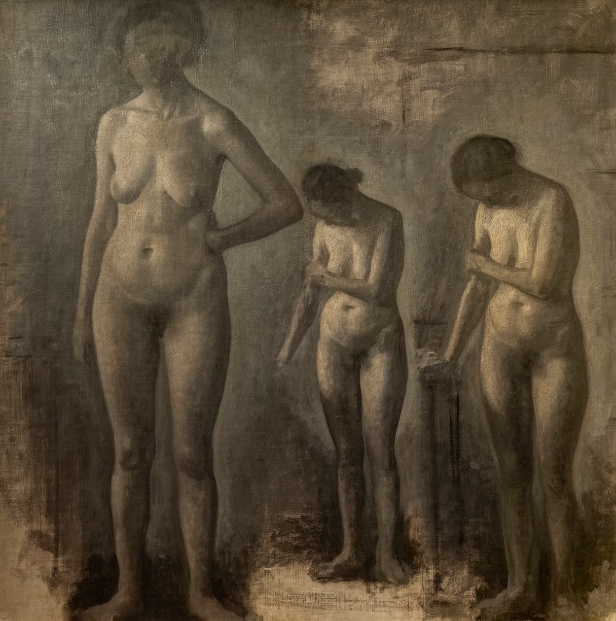 Drei Studien eines weiblichen Aktes von Vilhelm Hammershoi