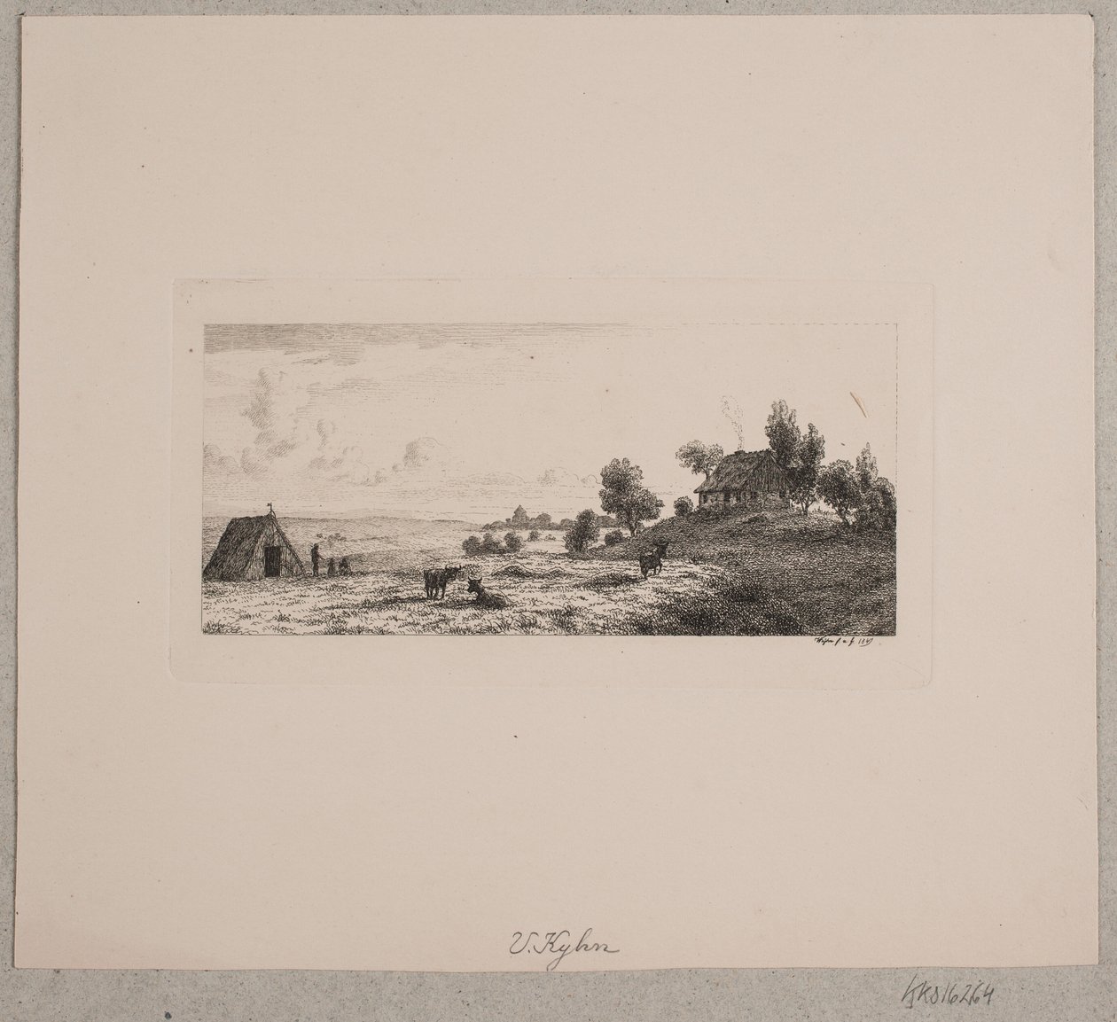 Landschaft mit einem Bauernhaus und einer Hütte von Vilhelm Kyhn