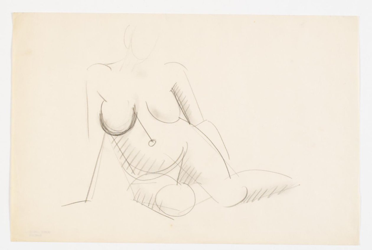 Sitzendes nacktes Modell, nach rechts gewandt von Vilhelm Lundstrøm