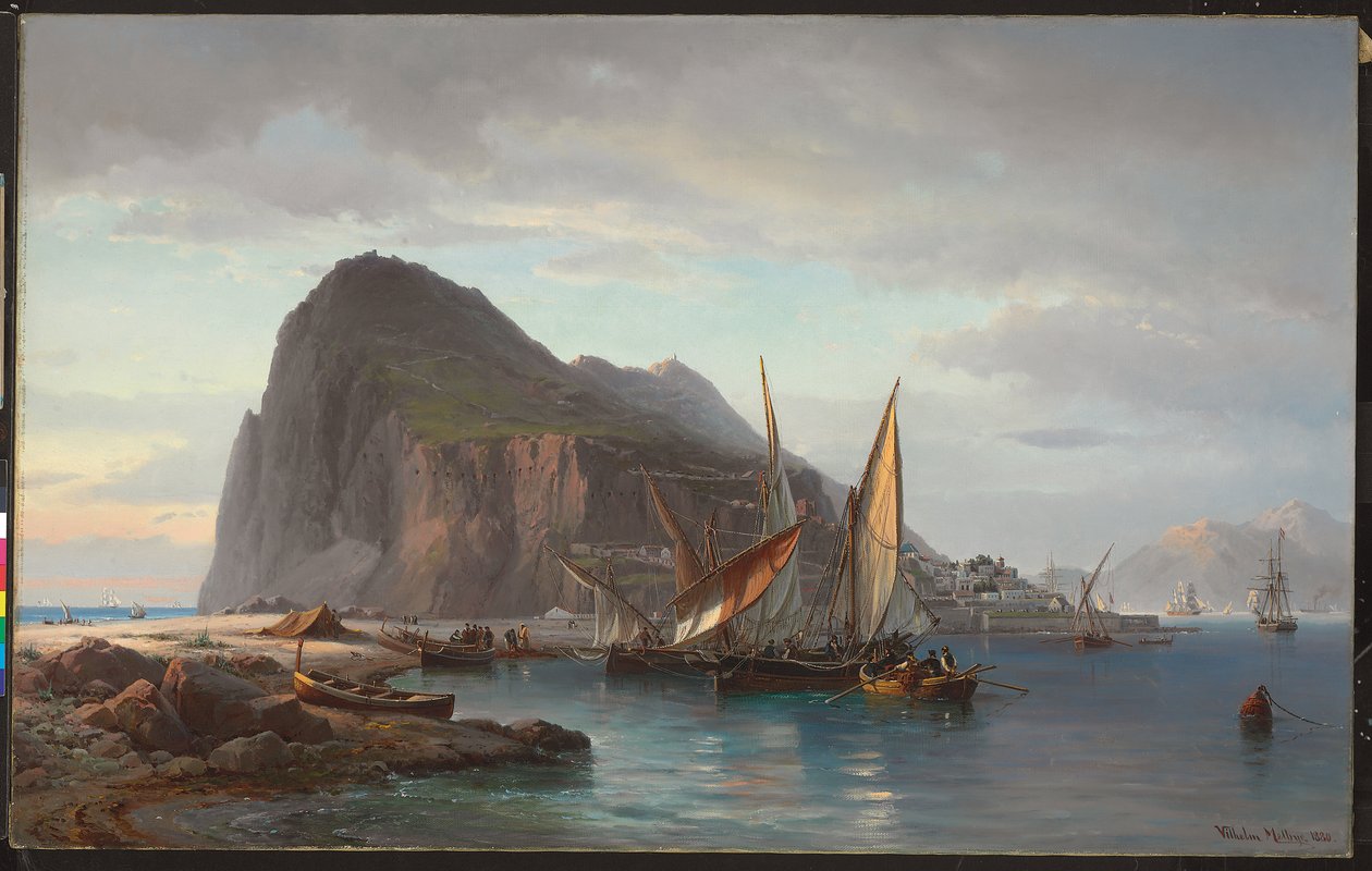 Schiffe vor Gibraltar, 1880 von Vilhelm Melbye