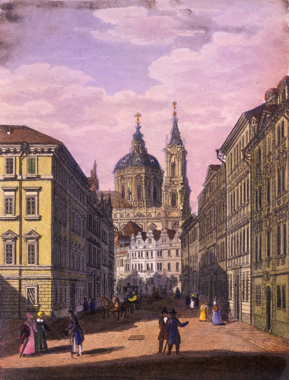 Kirche des Heiligen Nikolaus in der Kleinseite, Prag, 1847 von Vincenc and Geissler, F. Morstadt