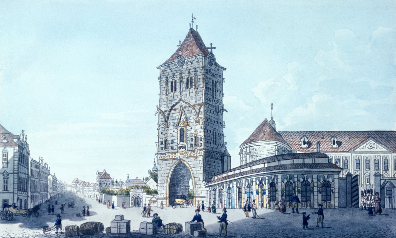 Pulverturm und Prikopy Straße von Vincenc Morstadt