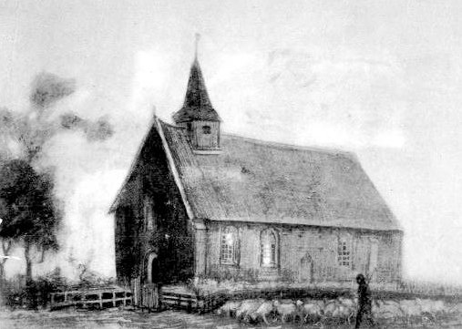 Kirche von Zweeloo, skizziert von Vincent van Gogh von Vincent van Gogh