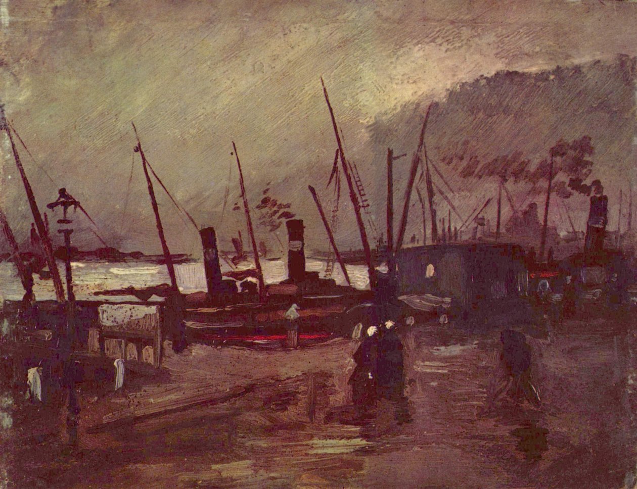 Kai in Antwerpen mit Schiffen von Vincent van Gogh