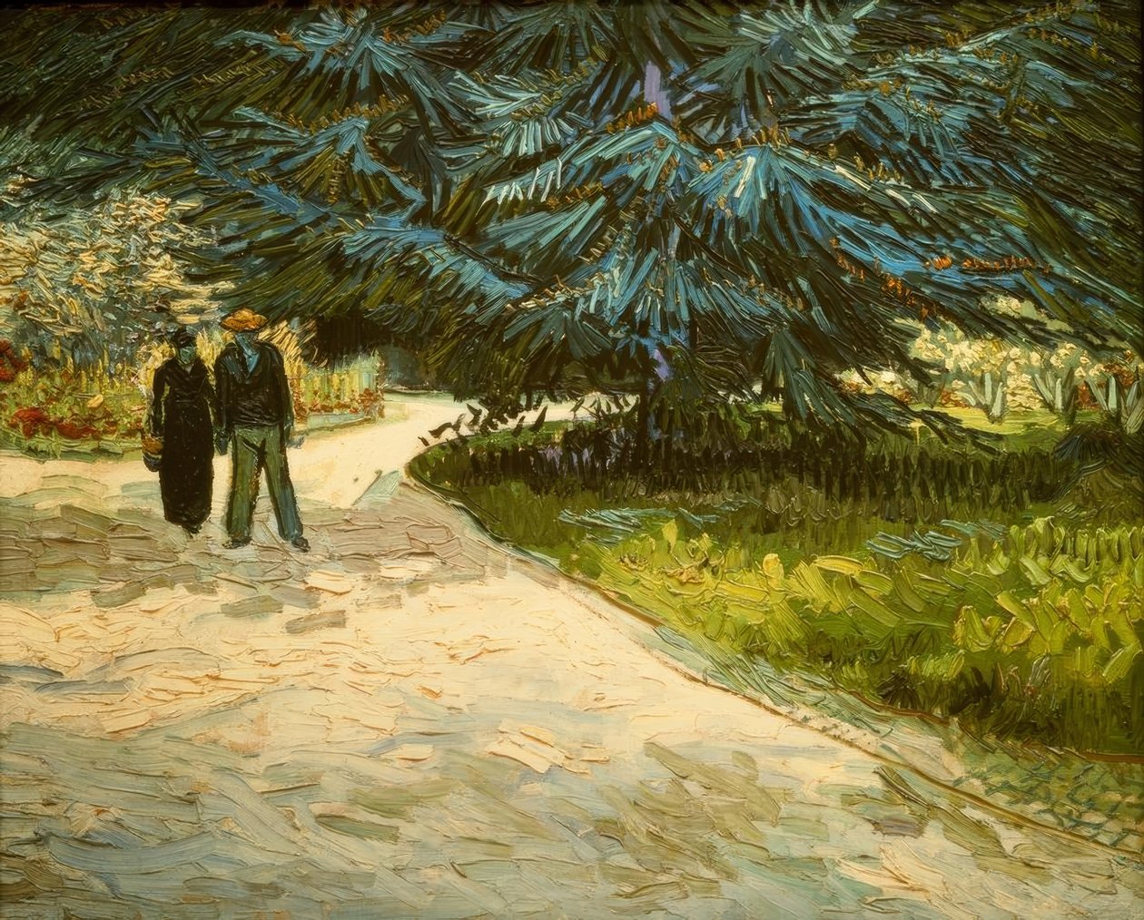 Paar im Park von Arles: Der Garten des Dichters III. von Vincent van Gogh
