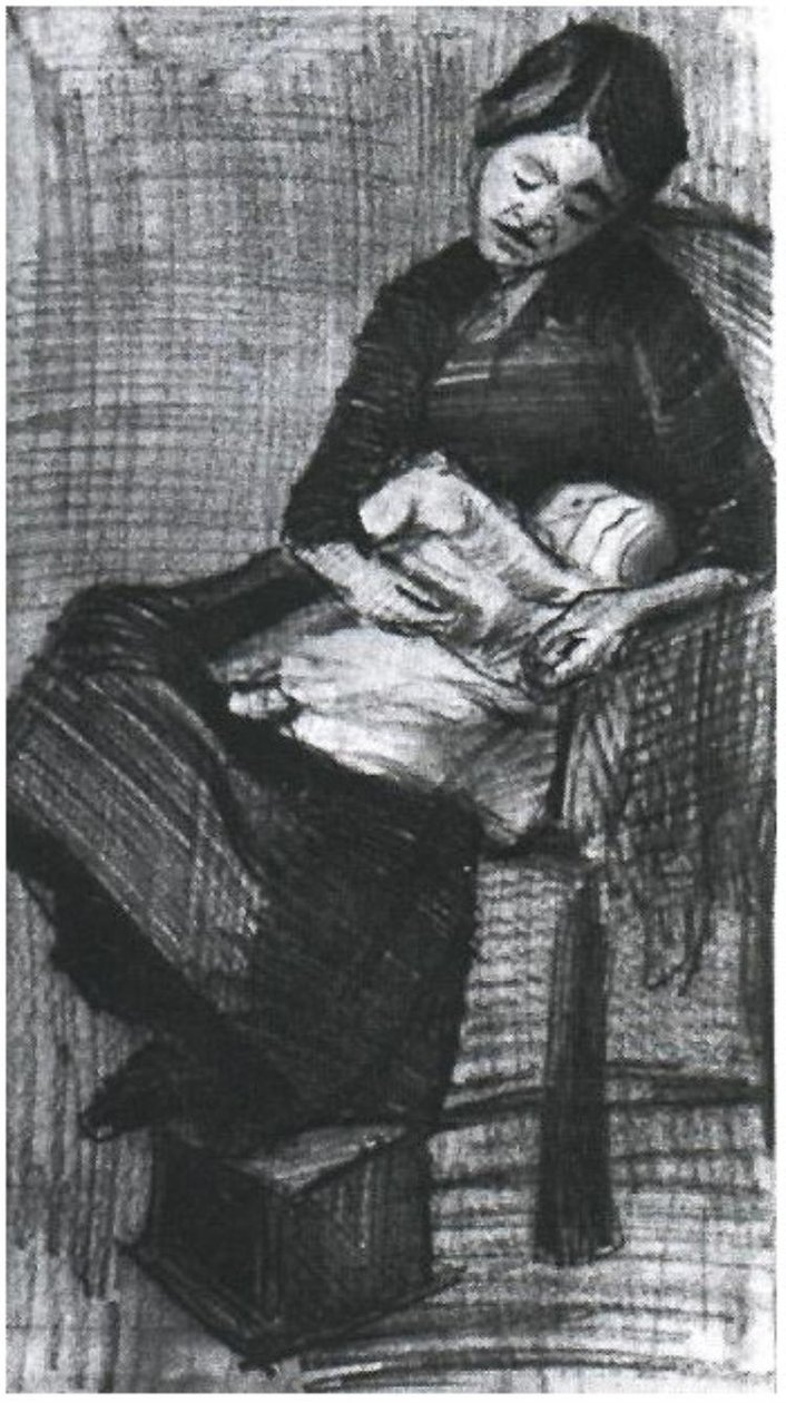 Sien stillt ein Baby F1063 Vincent van Gogh von Vincent van Gogh