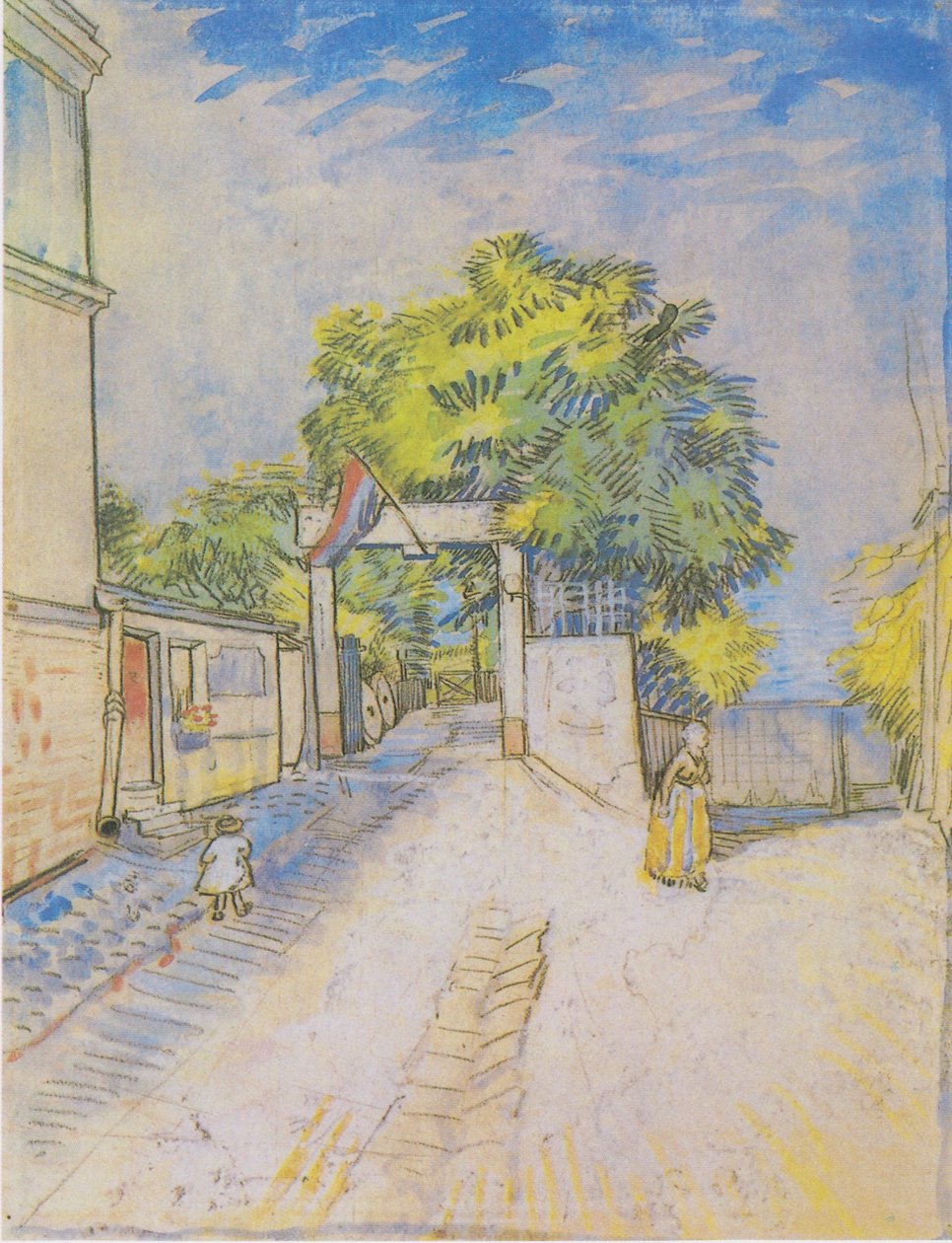 Weg mit Eingang zu einem Aussichtspunkt von Vincent van Gogh