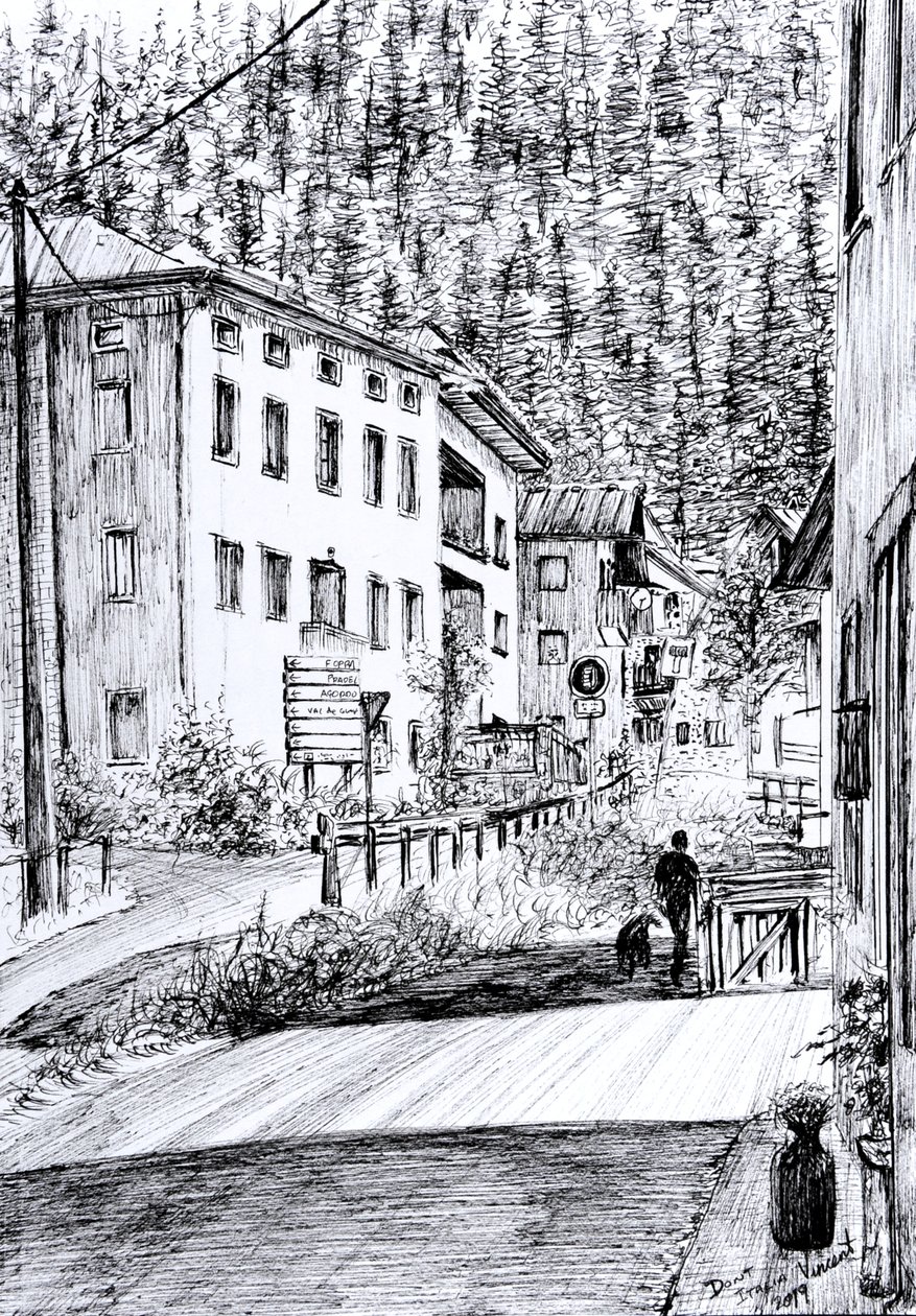 Hauptstraße in Dont, Italien von Vincent Alexander Booth