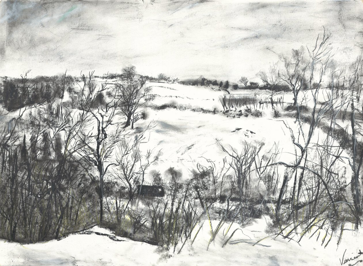 Schnee über Land bei Osmotherley von Vincent Alexander Booth