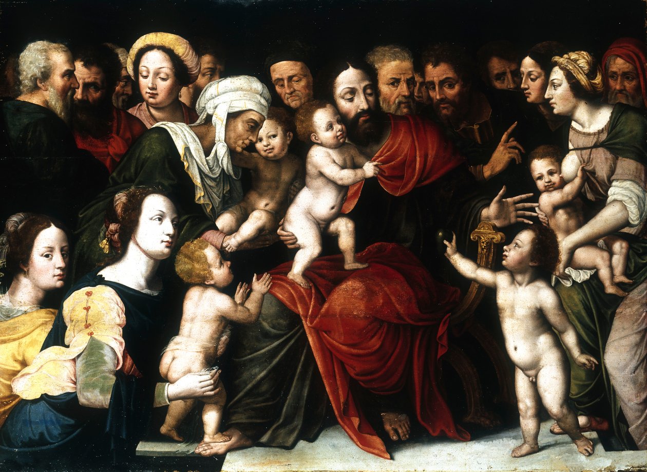 Jesus mit den kleinen Kindern, um 1559-1589 von Vincent Sellaer