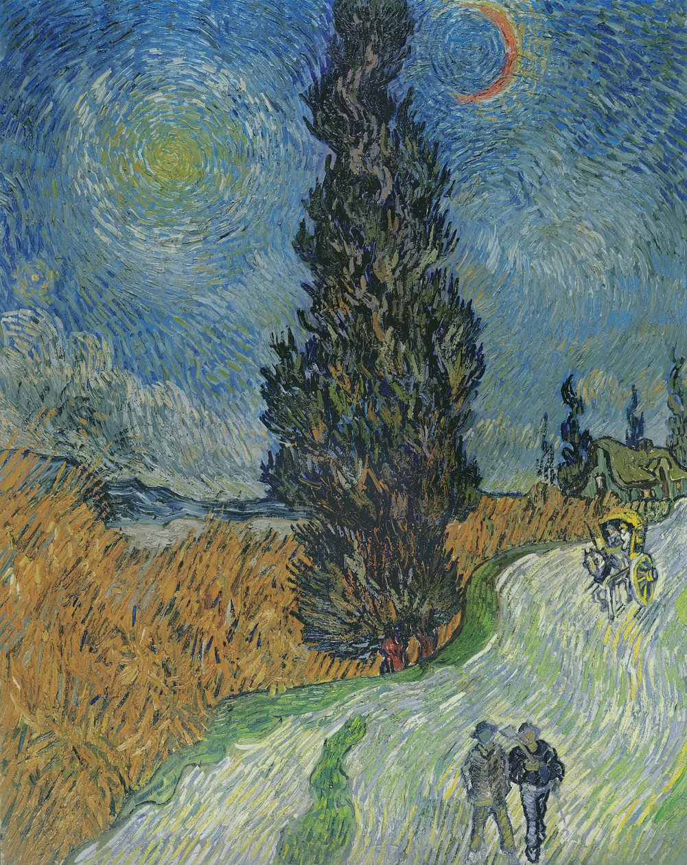 Straße mit Zypressen von Vincent van Gogh