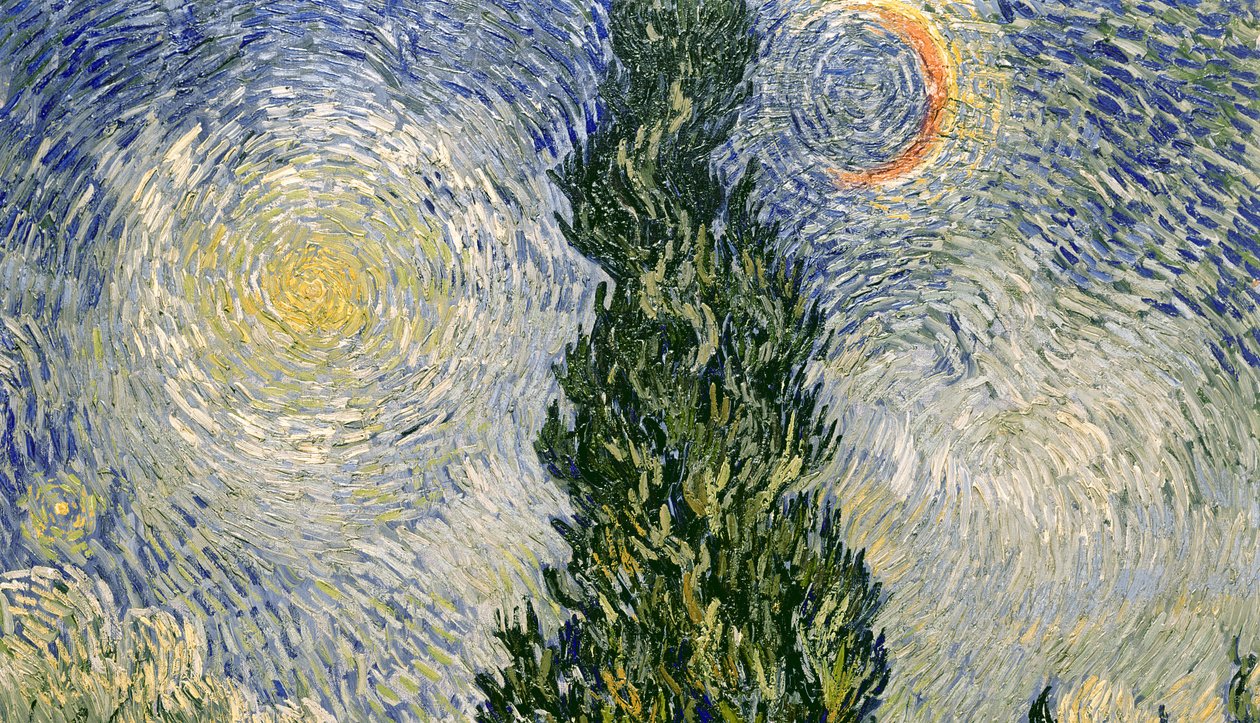 Straße mit Zypressen von Vincent van Gogh