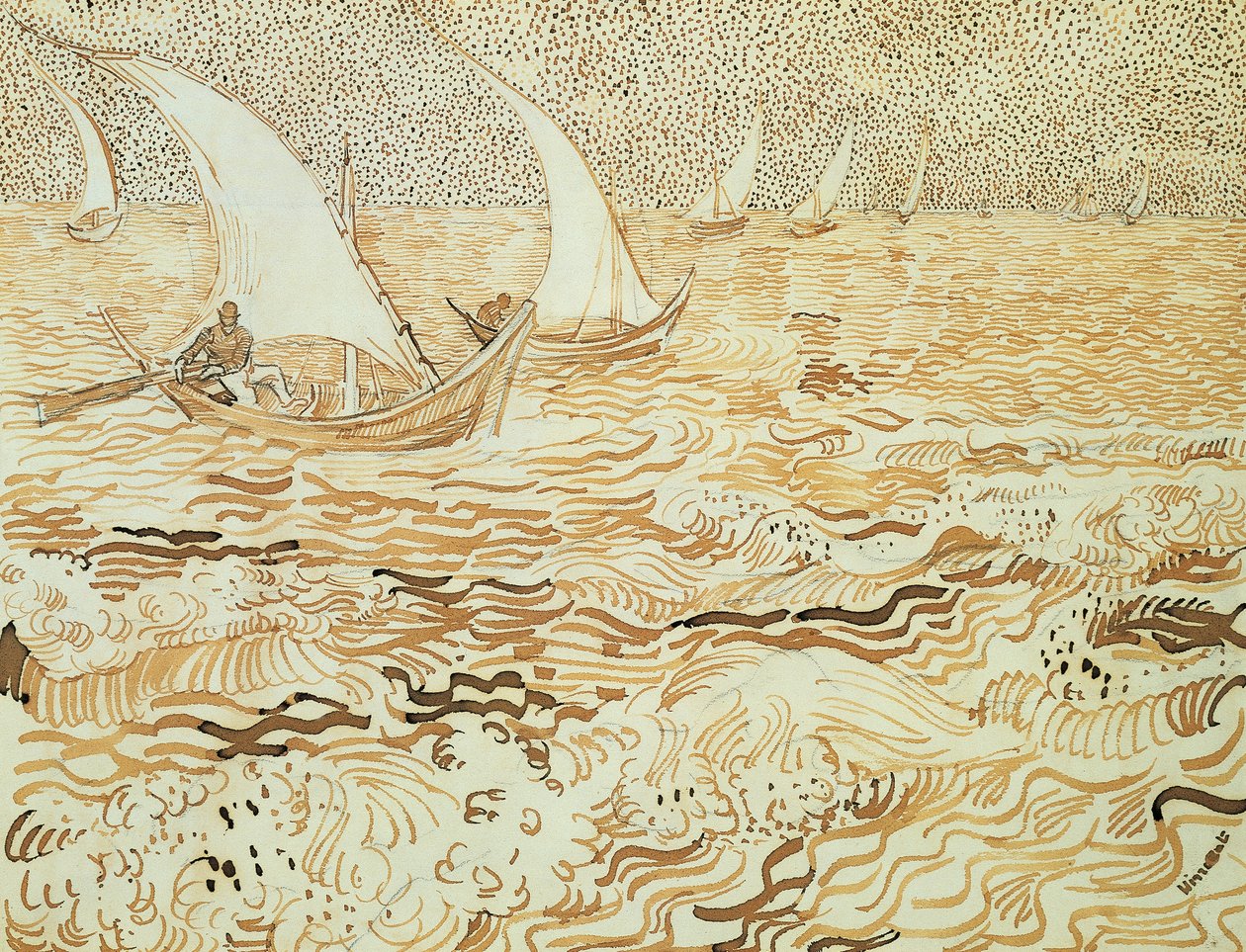 Meereslandschaft bei Saintes-Maries-de-la-Mer von Vincent van Gogh