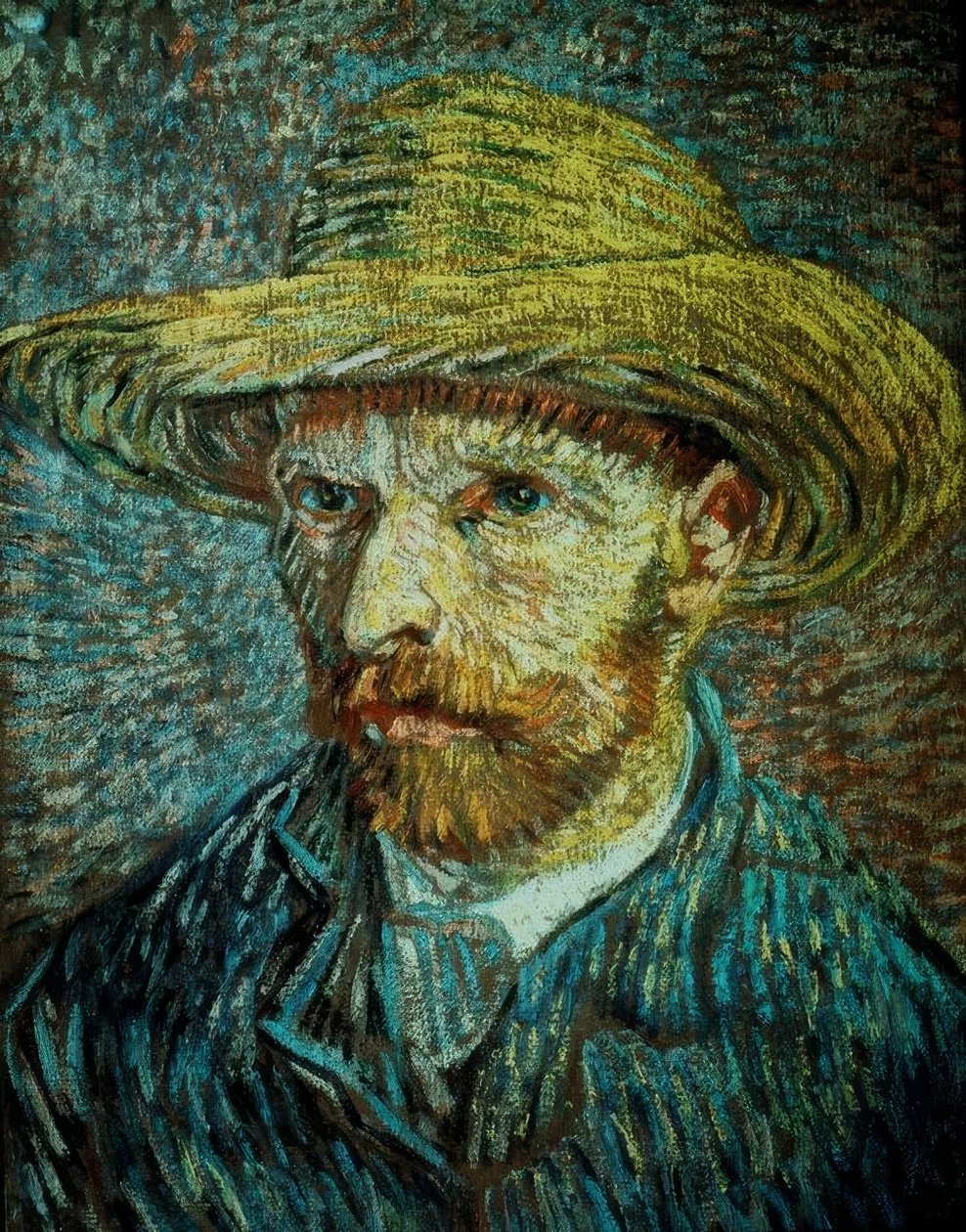 Selbstbildnis mit Strohhut von Vincent van Gogh