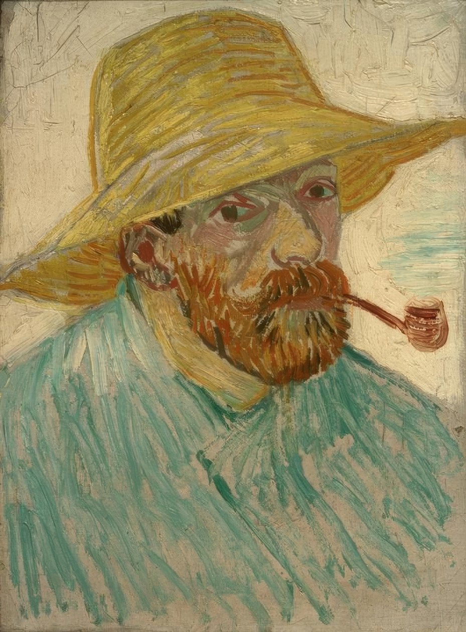 Selbstbildnis mit Strohhut von Vincent van Gogh