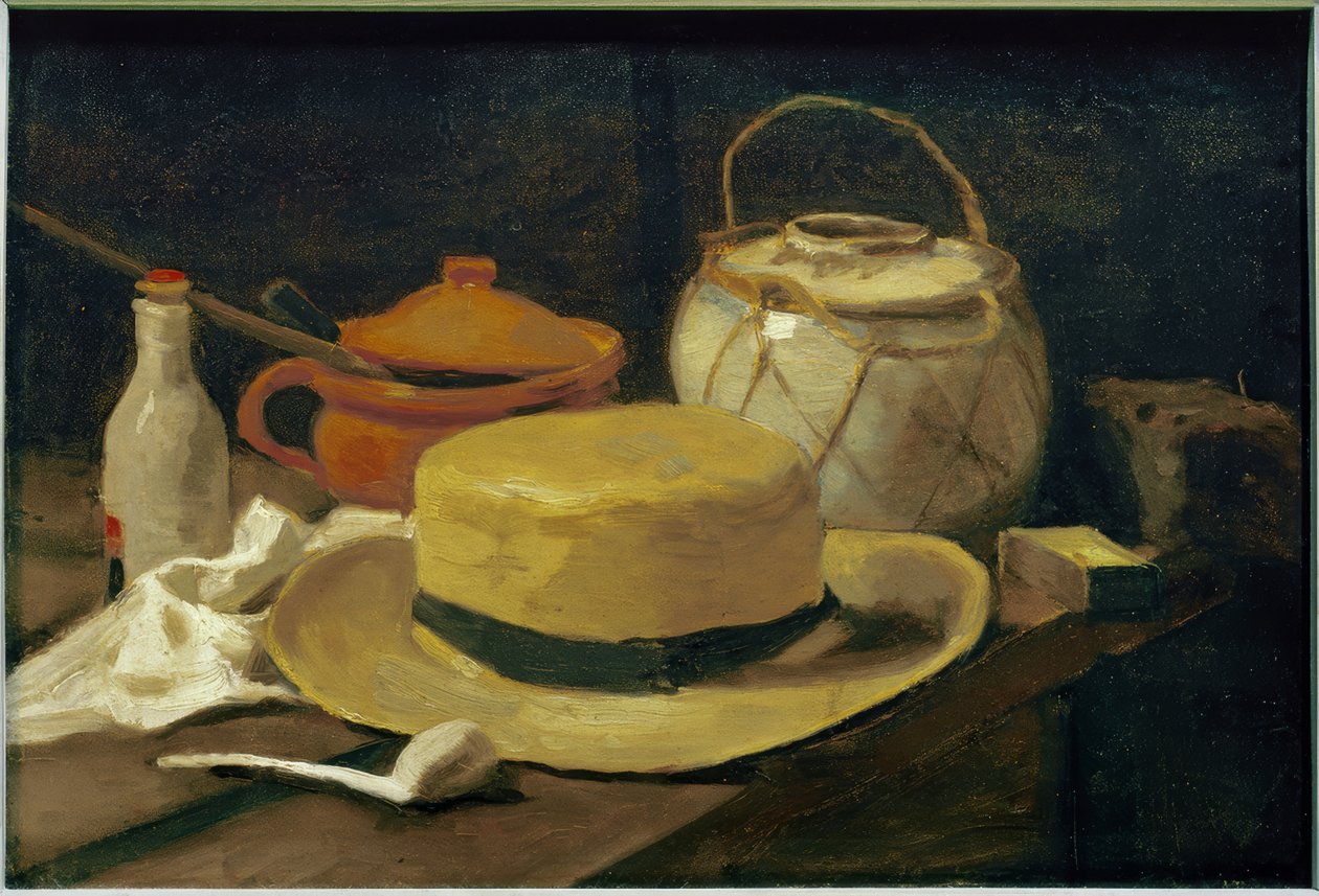 Stillleben mit gelbem Strohhut von Vincent van Gogh