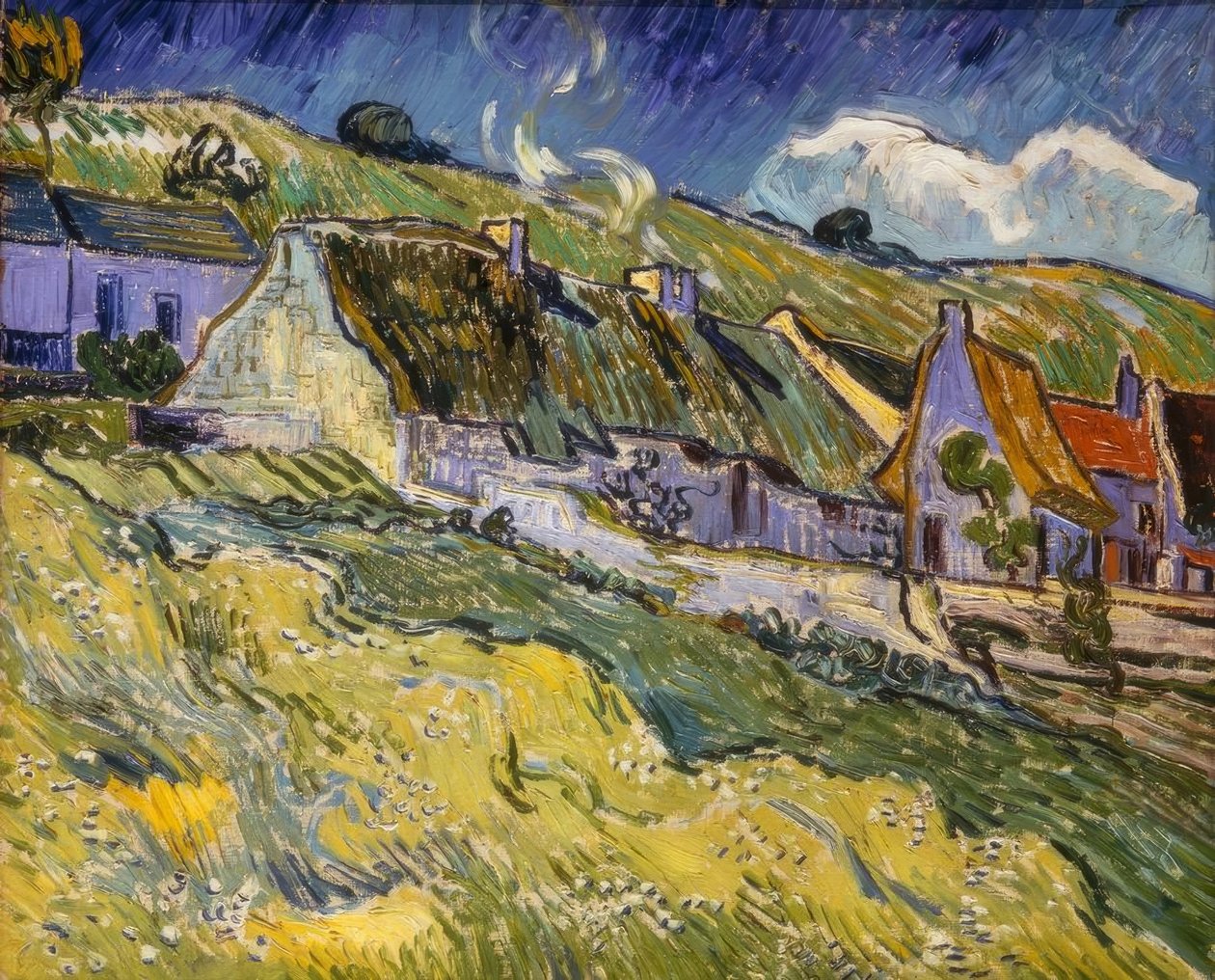 Strohgedeckte Häuser von Vincent van Gogh