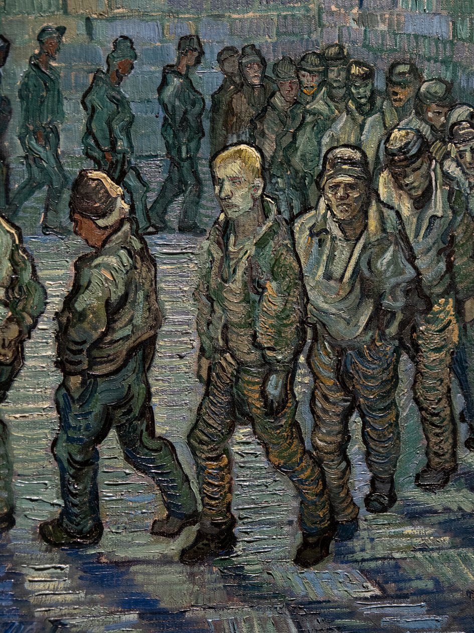 Der Gefängnishof (Detail) von Vincent van Gogh