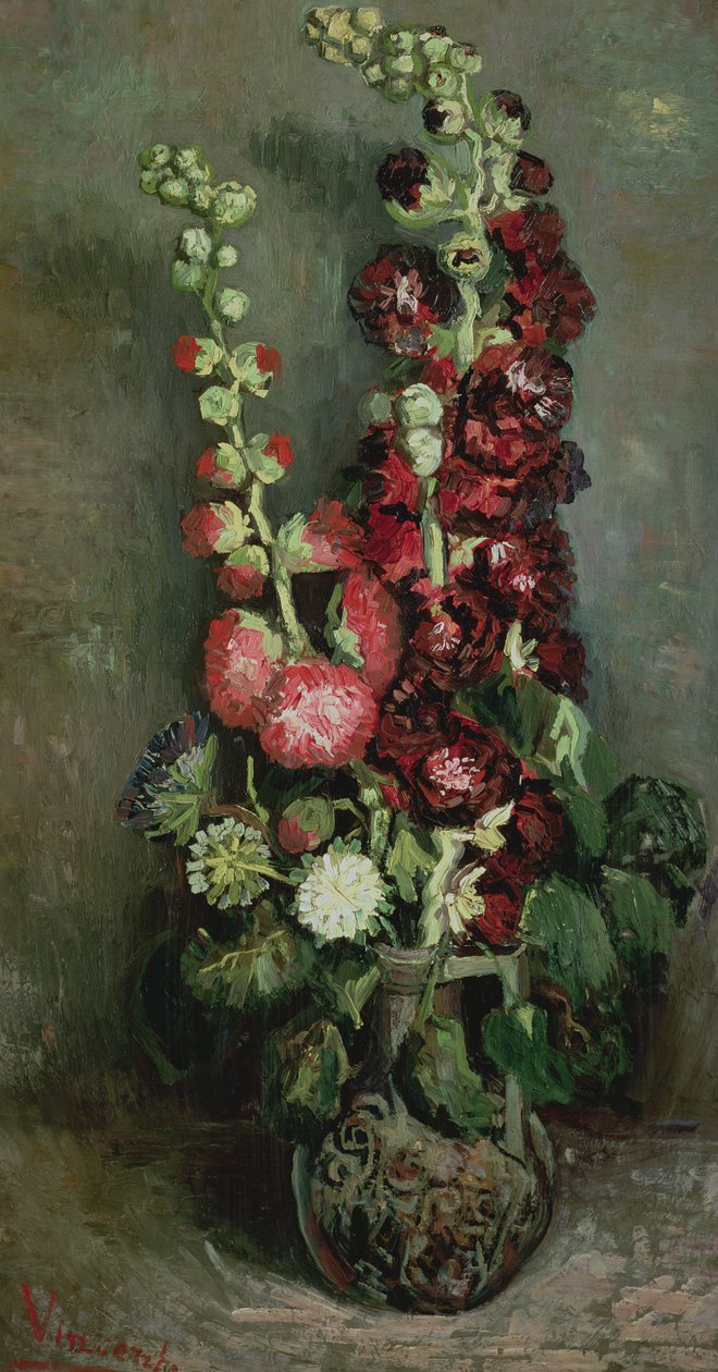 Vase mit Stockrosen, 1886 von Vincent van Gogh