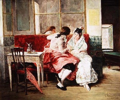 Zentrales Café des 19. Jahrhunderts von Vincente Gonzalez Palmaroli