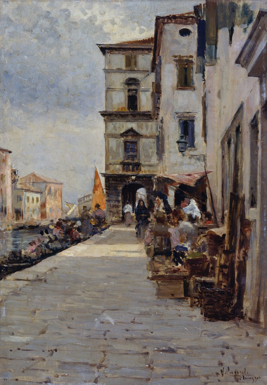 Markt in Chioggia von Vincenzo Caprile