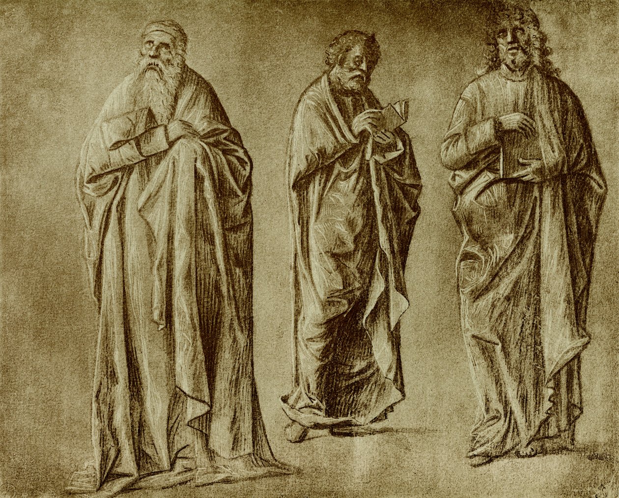 Drei Figurenstudien für Heilige von Vittore Carpaccio