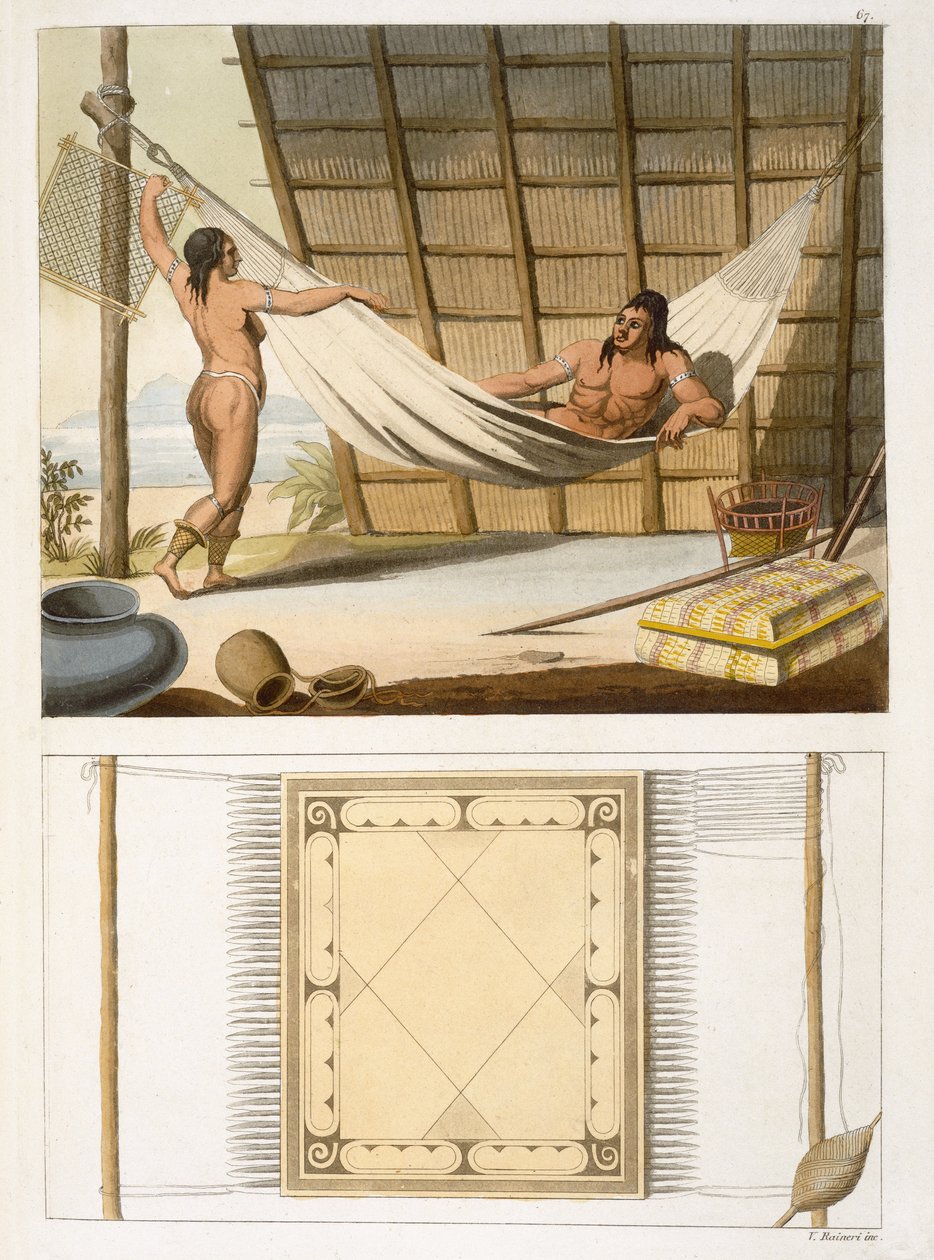 Innenszene, die Indianer darstellt von Vittorio Raineri