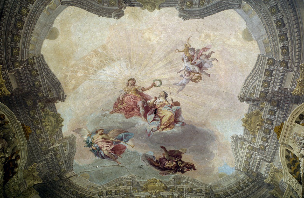 Apollo krönt die Malerei von Vittorio Maria Bigari