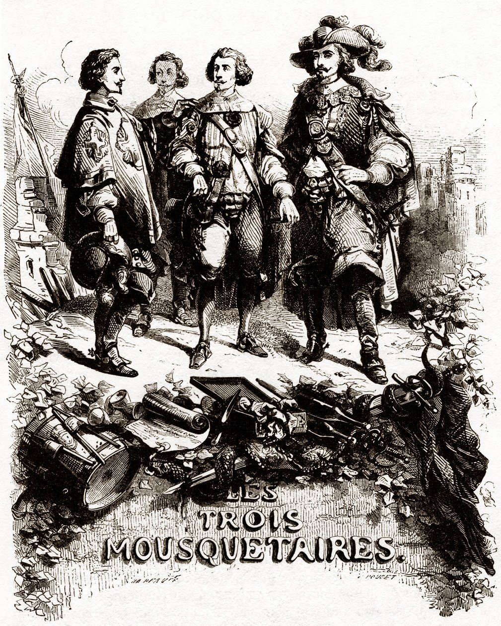 Titelseite aus "Die drei Musketiere" von Vivant (after) Beauce