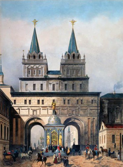 Die Iberischen Tore im Moskauer Kreml, graviert von A. Müller von Vivien after Vivien after