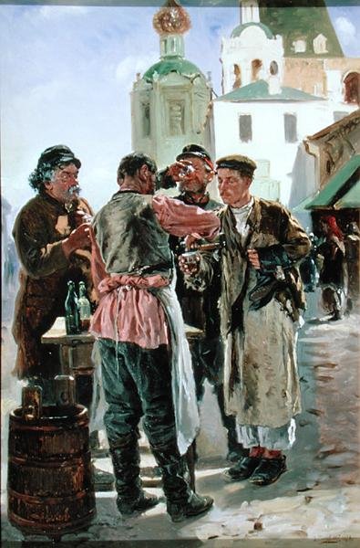 Kwas-Verkäufer von Vladimir Egorovic Makovsky