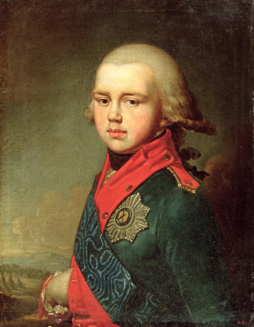 Porträt von Großherzog Konstantin Pawlowitsch (1779-1831) von Vladimir Lukich Borovikovsky