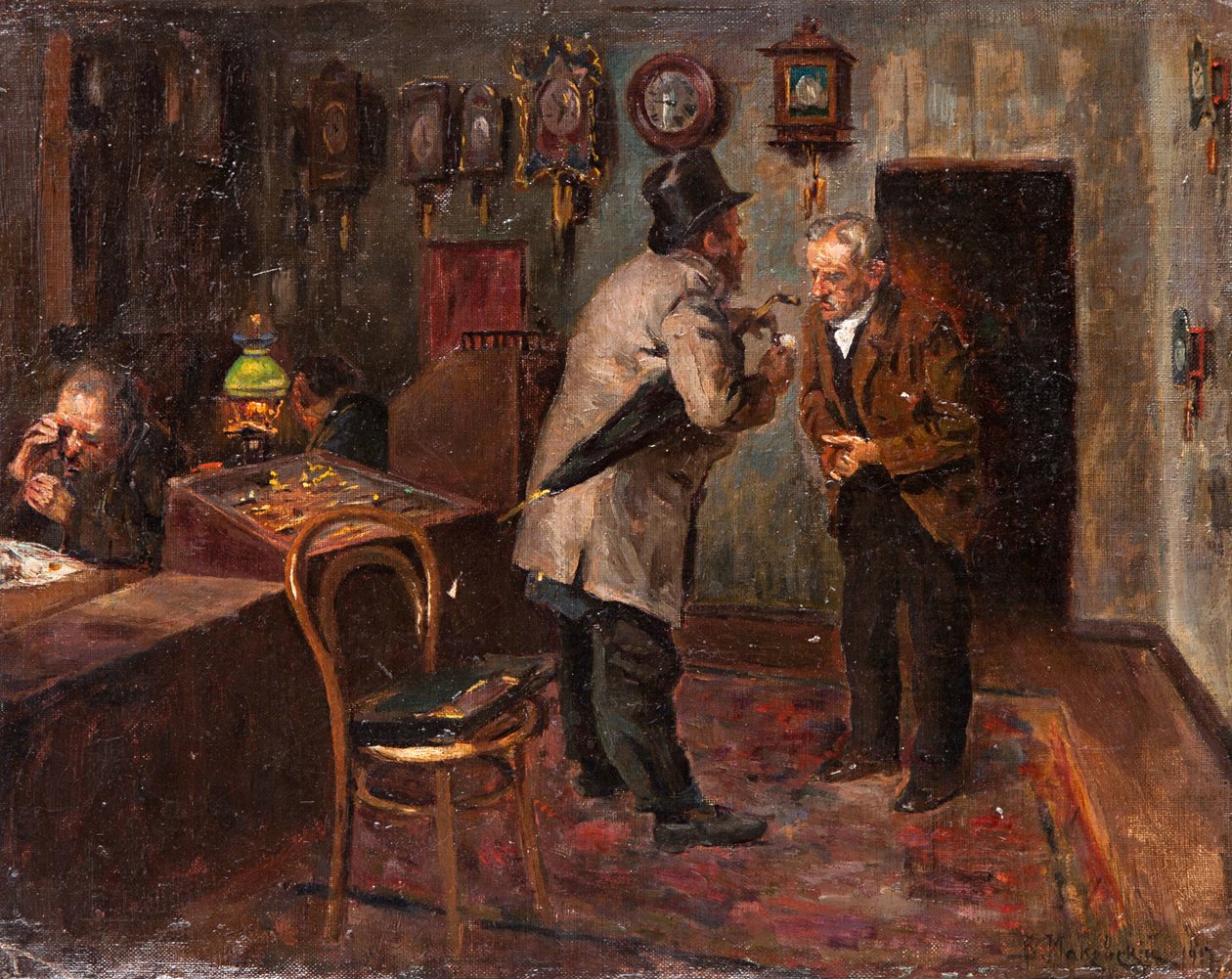 Beim Juwelier, 1917 von Vladimir Egorovic Makovsky